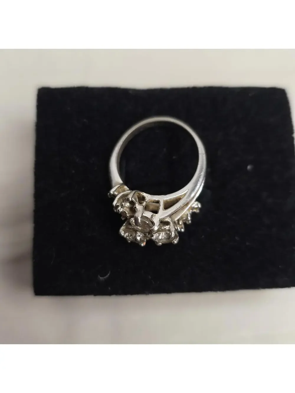 Vintage Park Lane Cubic Zirconia Cluster Ring Silver Tone sz 7.5